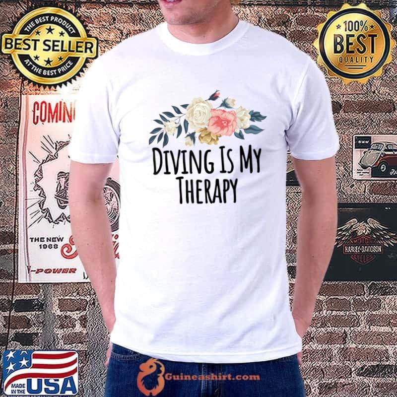 Diving Is My Therapy Floral T-Shirt