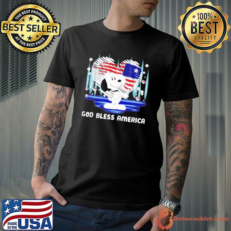 God Bless America Snoopy Heart Shirt