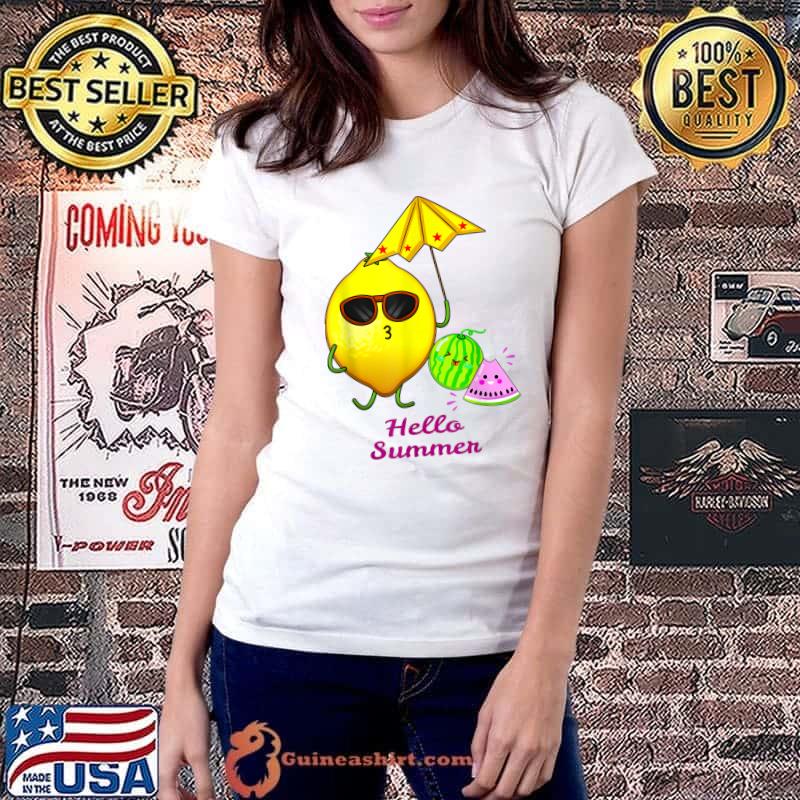 Hello Summer Lemon watermelon T-Shirt Ladiestee