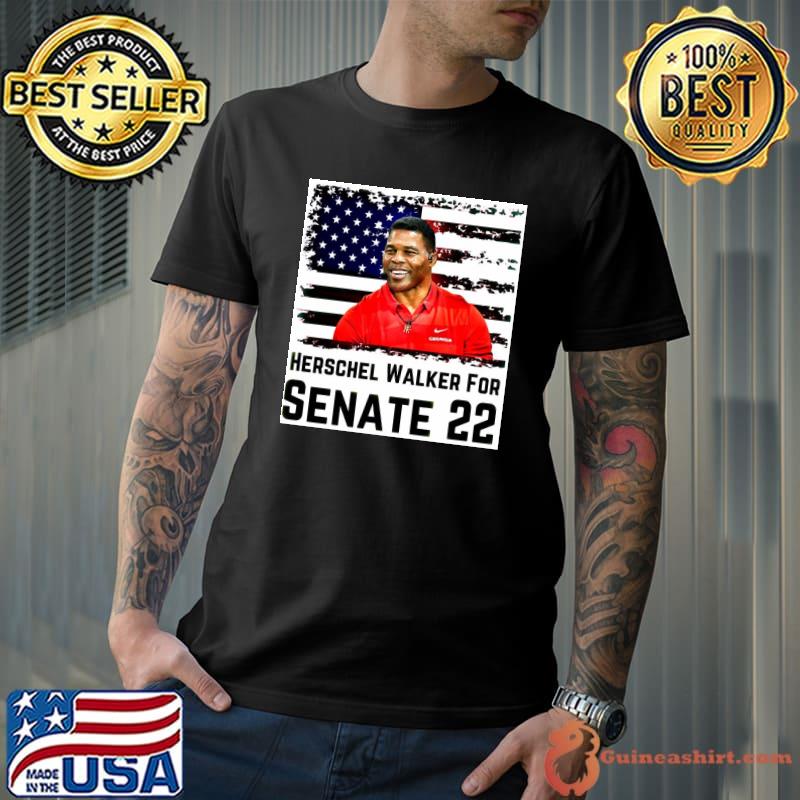 Herschel Walker For Senate 22 America Flag Shirt