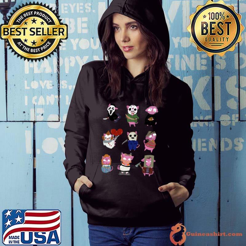 Horror Movie Distressed Piggy T-Shirt Hoodie