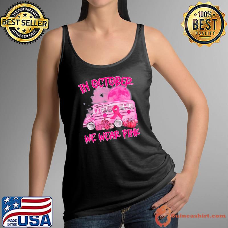 In october wear pink school bus breast cancer awareness s Tank Top