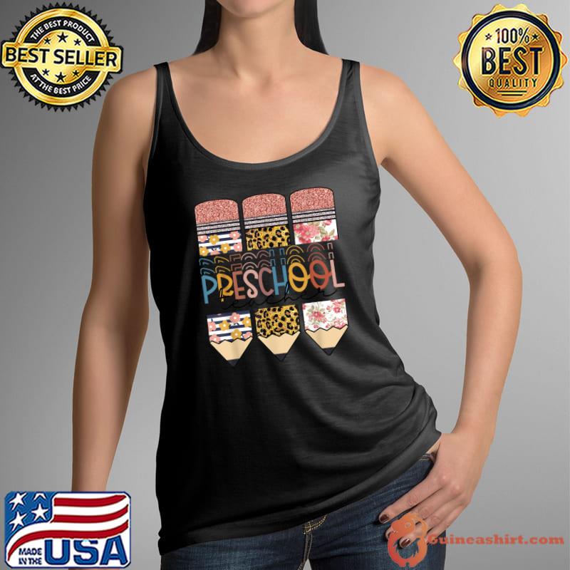 Leopard Pencil Preschool Teacher Student Back To School T-Shirt Tank Top