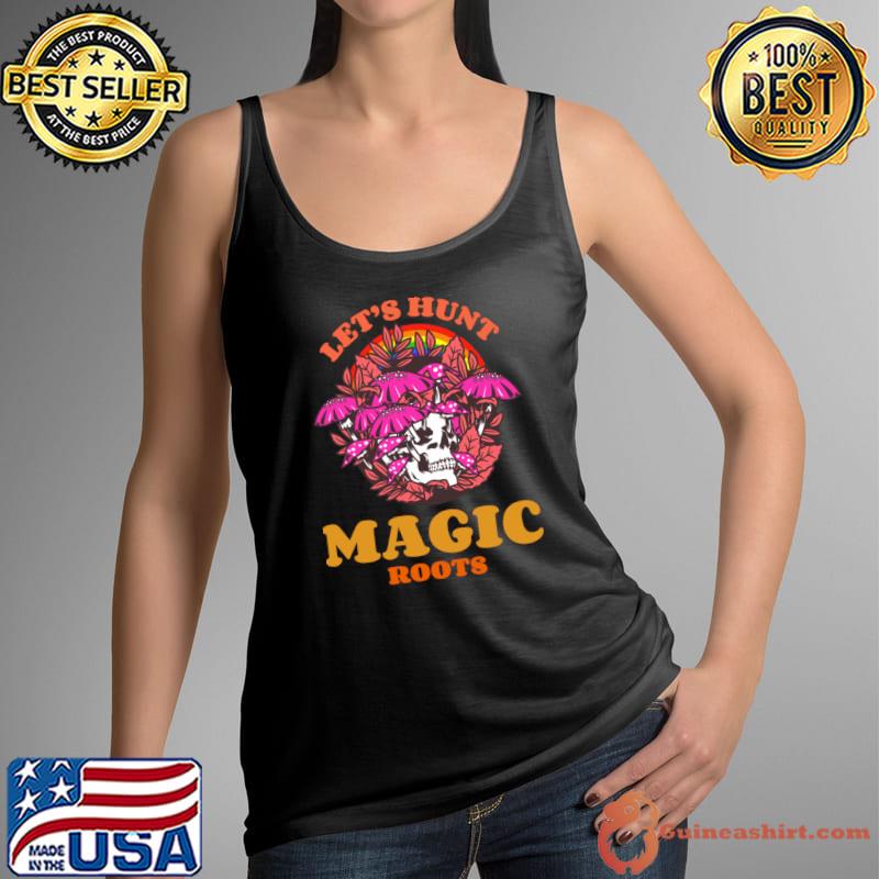Let's Hunt Magic Roots Rainbow Skull Mushroom T-Shirt Tank Top