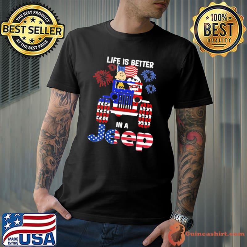 Life is Better in a Jeep Snoopy Charlie Brown Shirt