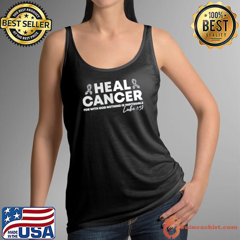 Lung cancer awareness heal cancer luke christian bible verse s Tank Top