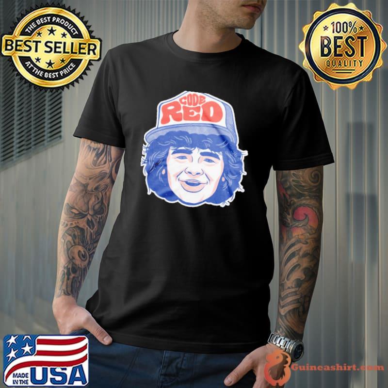 Ly licensed code red stranger things dustin shirt