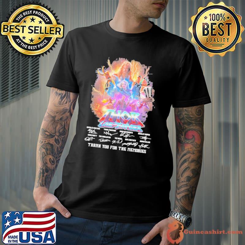 Marvel Thor Love And Thunder Thank You For The Memories signatures shirt