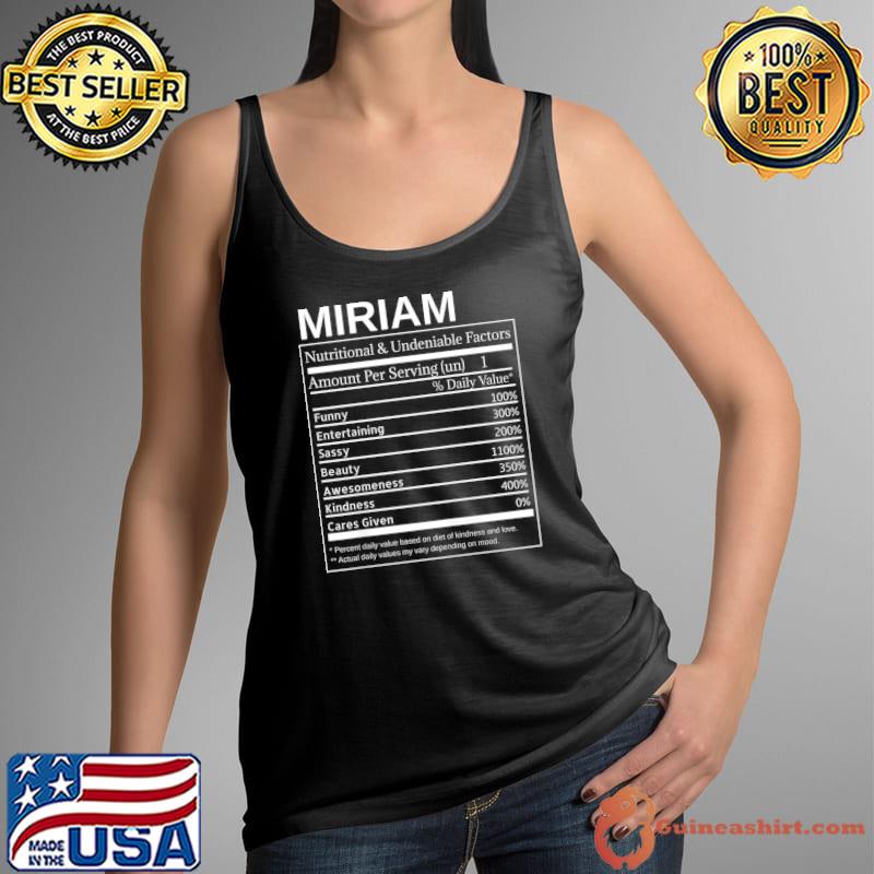 Miriam Nutrition Facts Amount Per Serving T-Shirt Tank Top