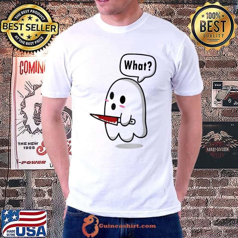 Murderous kawaiI ghost with knife halloween costume classic shirt