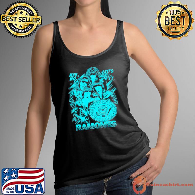 Neon art hey ho let's go ramones band s Tank Top