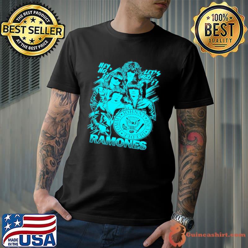 Neon art hey ho let's go ramones band shirt
