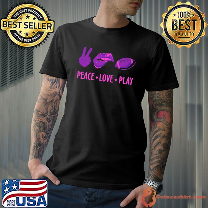 Peace Love & Play Football T-Shirt