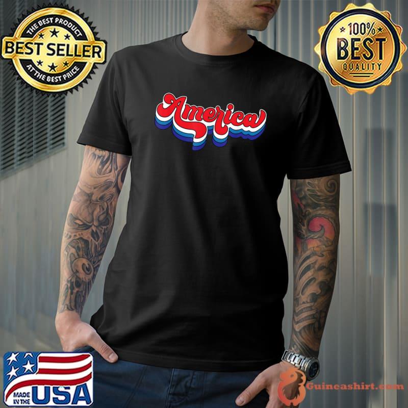 Rainbow American Flag Patriotic T-Shirt Unisex