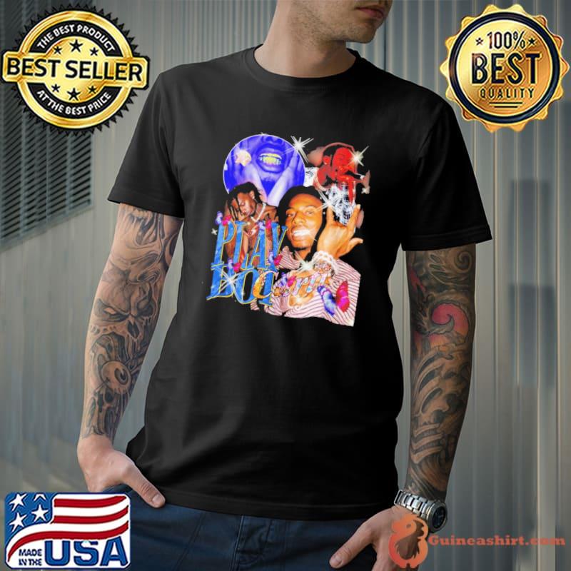 Rapper and singer inspired 90s bootleg rap old school 90 playboI cartI shirt