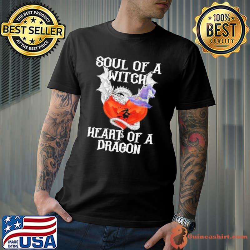 Soul of a witch heart of a dragon halloween mythical lover shortsleeve shirt