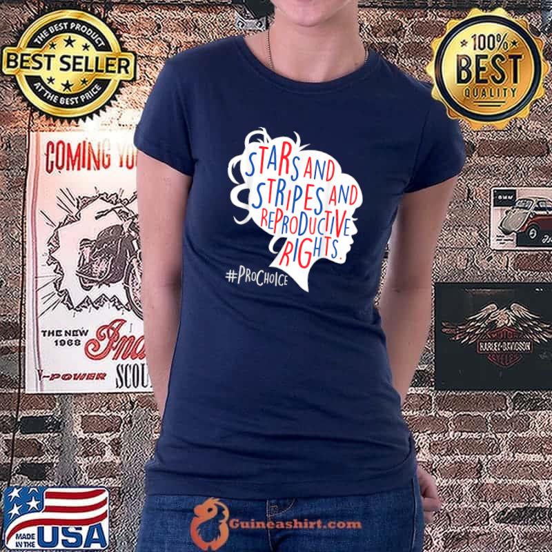 Stars And Stripes And Reproductive Rights Messy Bun US 4th Of July T-Shirt