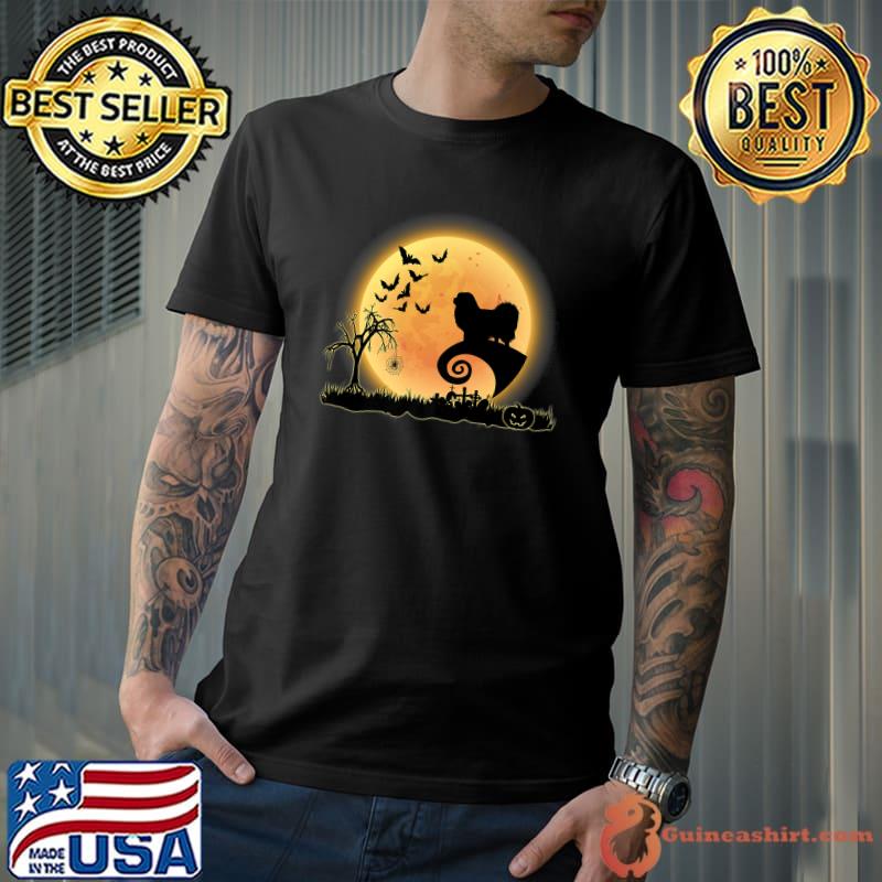 Sussex Spaniel Scary And Moon Dog Halloween T-Shirt