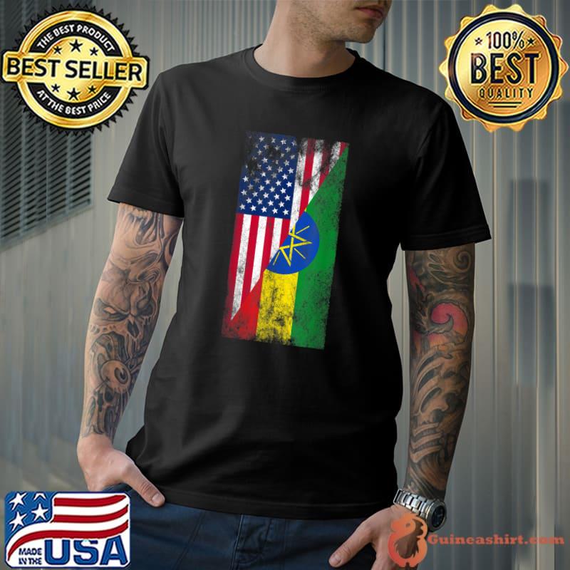 USA Ethiopia Flags United States of America T-Shirt