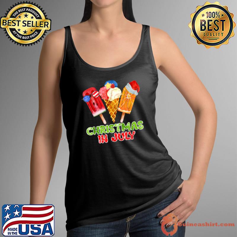 Watercolor Ice Cream Christmas In July Summer Vacation T-Shirt Tank Top