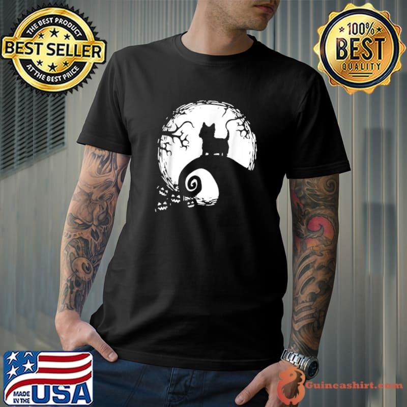 West Highland White Terrier And Moon Halloween T-Shirt