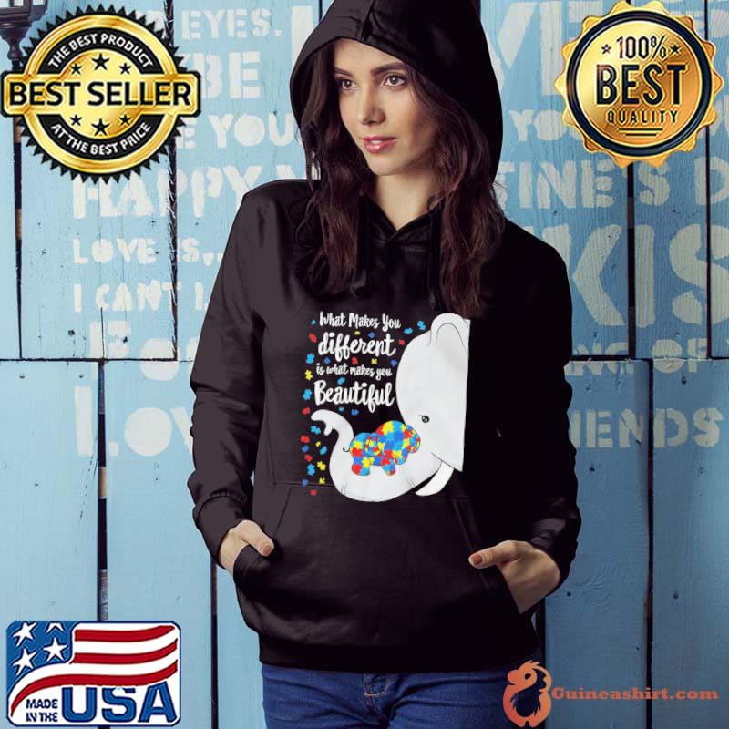 What makes you different elephant mom autism child awareness month 18q37classic s Hoodie