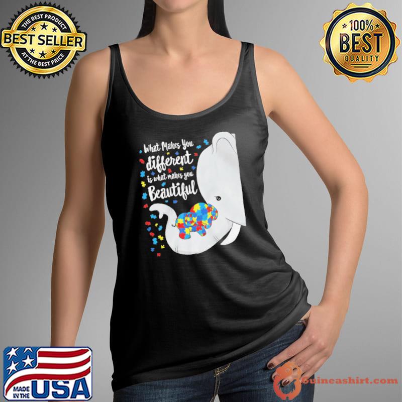 What makes you different elephant mom autism child awareness month 18q37classic s Tank Top