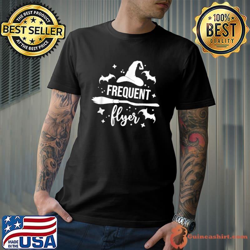 Witch Hat & Witch Broom Frequent Flyer Halloween T-Shirt