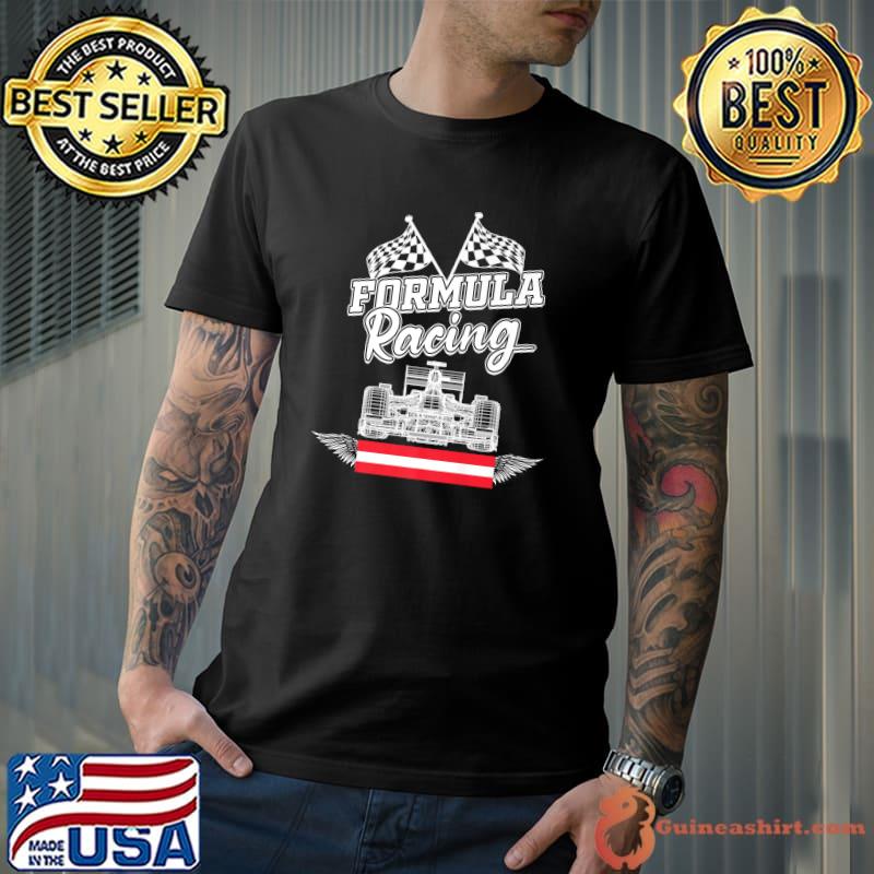 Austrian Auto Race Austria Flag Formula Racing Car Race Fan T-Shirt