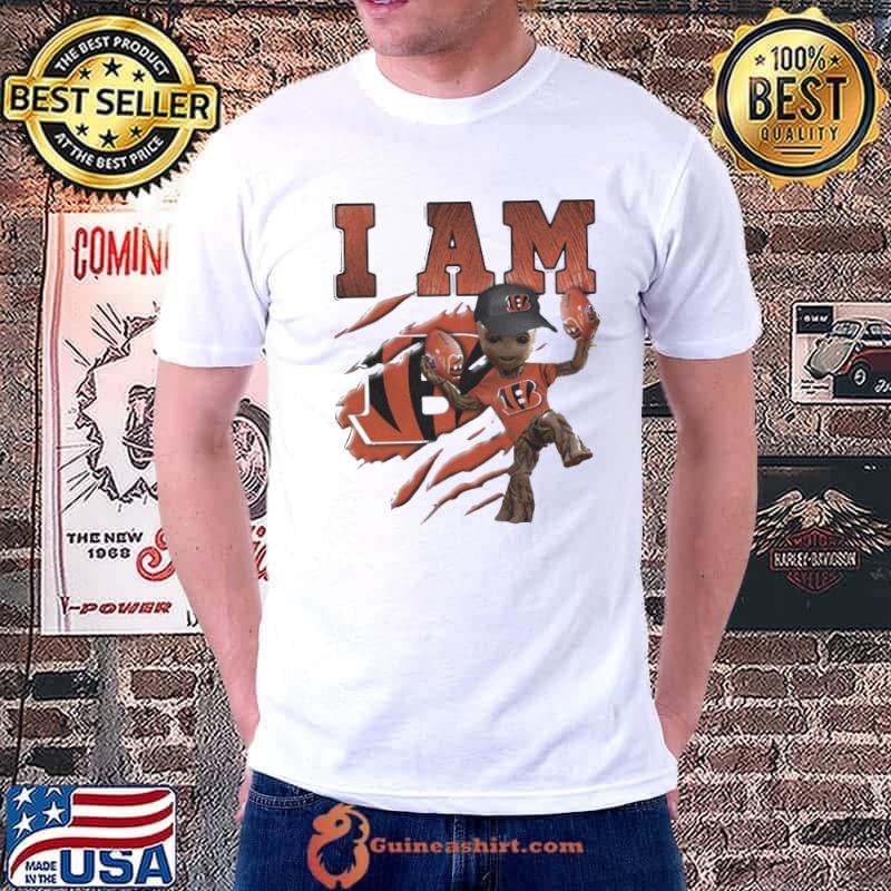 Baby Groot I Am Cincinnati Bengals shirt - Kingteeshop