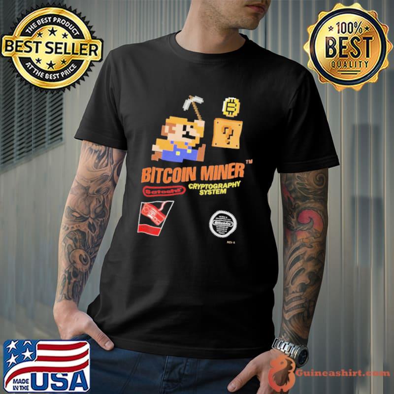 Bitcoin miner super Mario crypto classic shirt