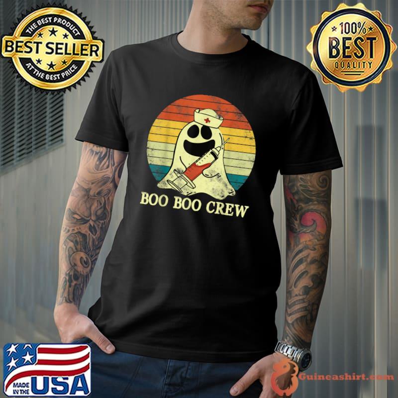 Boo Boo Crew Ghost Nurse Vintage Halloween 2022 Nursing RN T-Shirt