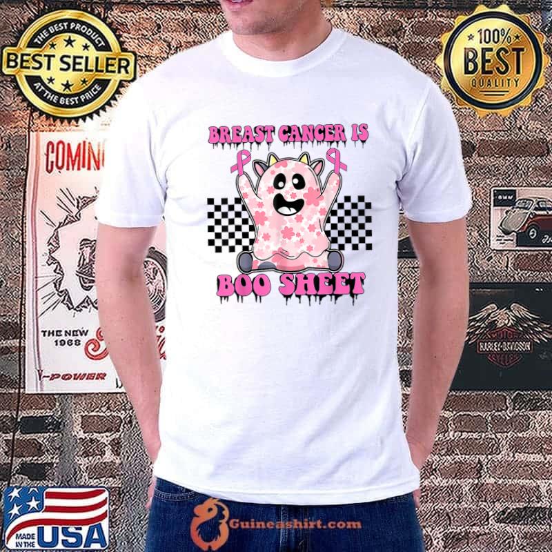 Breast Cancer Is Boo Sheet Groovy Spooky Halloween T-Shirt