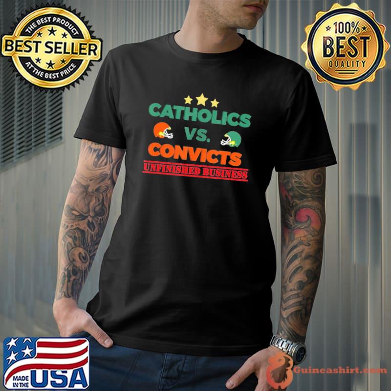 Catholics vs convicts vintage fitted classic shirt