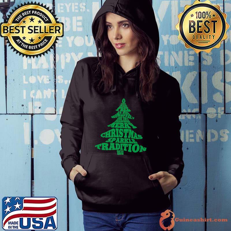 Christmas Tree Howlovel Merry Christmas Sparkle Typography Word T-Shirt Hoodie