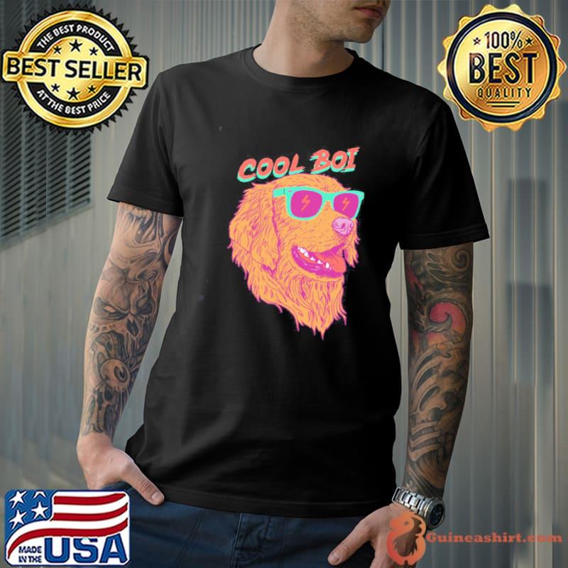 Cool boI golden dog wearing glasses art classic shirt