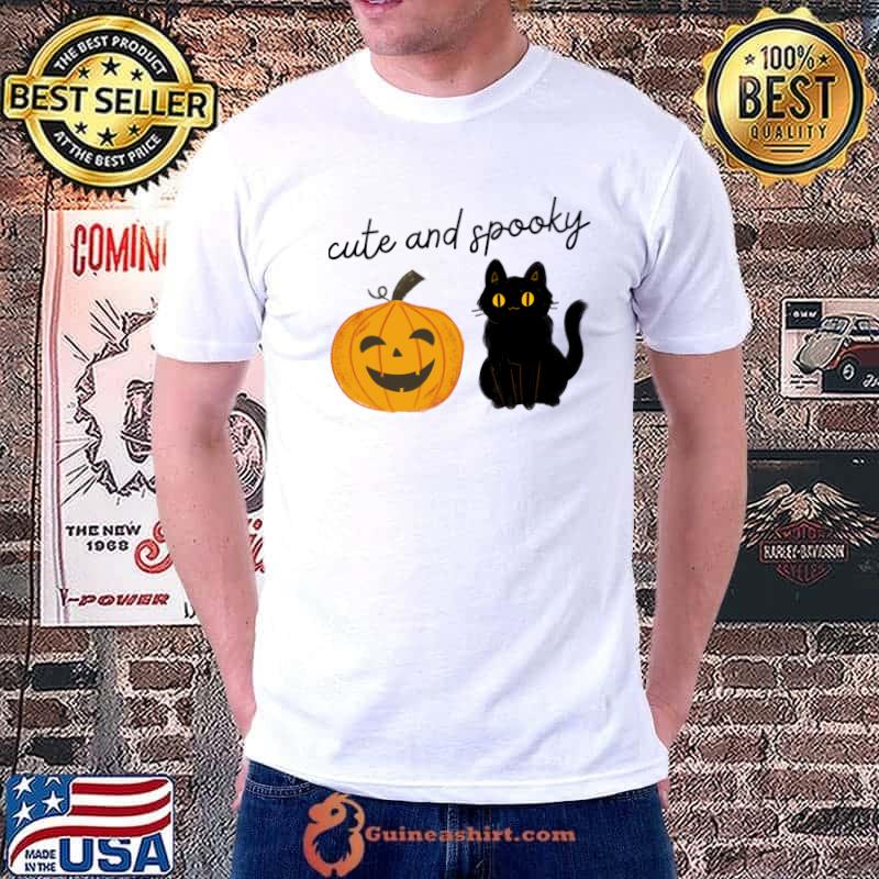 Cute And Spooky Black Cat Pumpkin Season Halloween T-Shirt