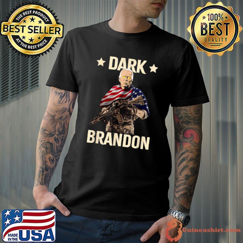 Dark Brandon Joe Biden Saving America Liberal Gun Usa Flag T-Shirt