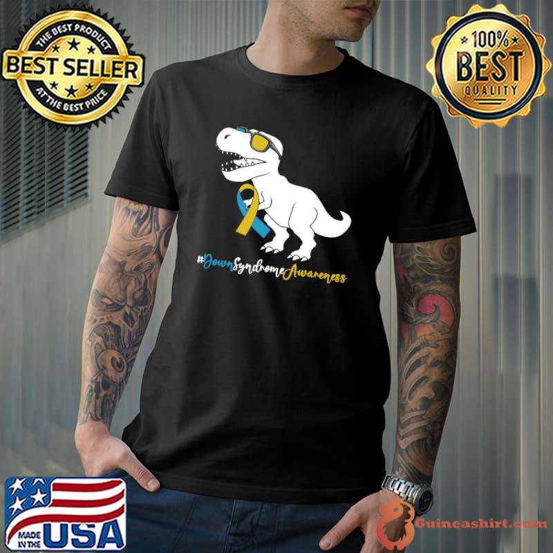 Down Syndrome T-rex Dinosaur Trisomy Ribbon T-Shirt