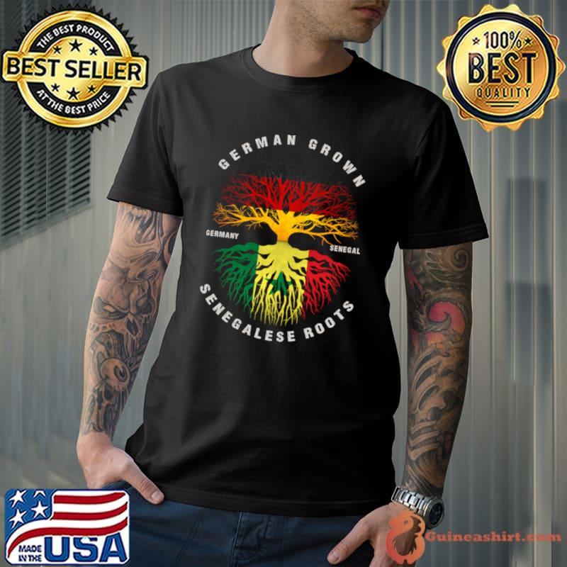 German Grown Senegalese Roots Senegal Flag Germany Flag T-Shirt