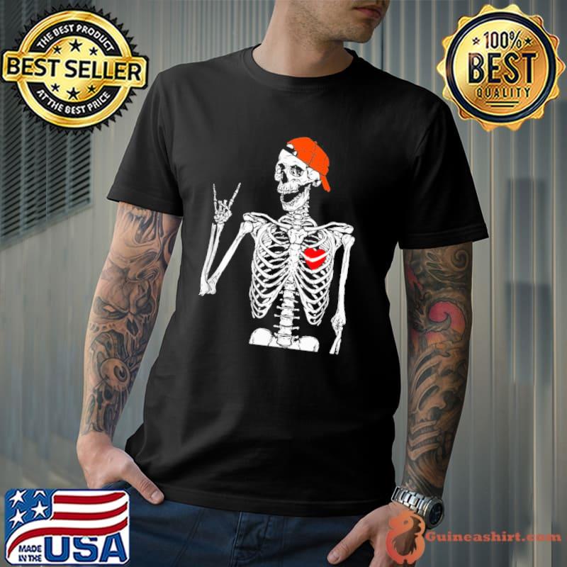 Halloween costume rocker rocker skeleton hand rock shirt