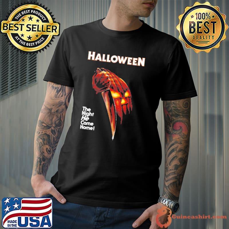 Halloween The night he came home horror movie pumpkin shirt