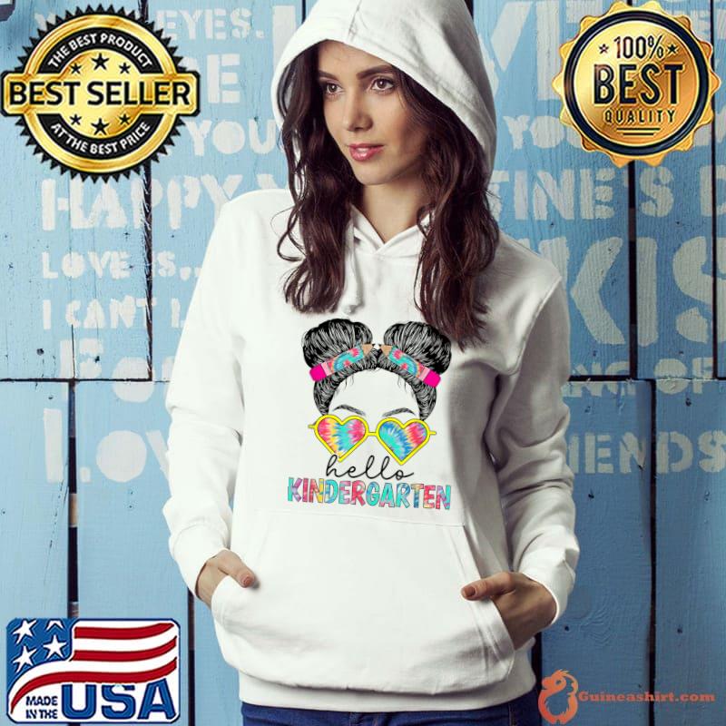Hello Kindergarten Little Miss Back To School Sunglasses Pencils Tie Dye T-Shirt Hoodie