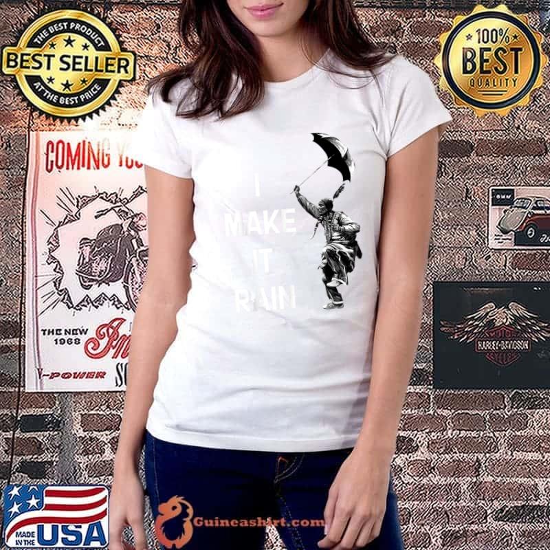 I Make It Rain Native American Holding An Umbrella T-Shirt Ladiestee