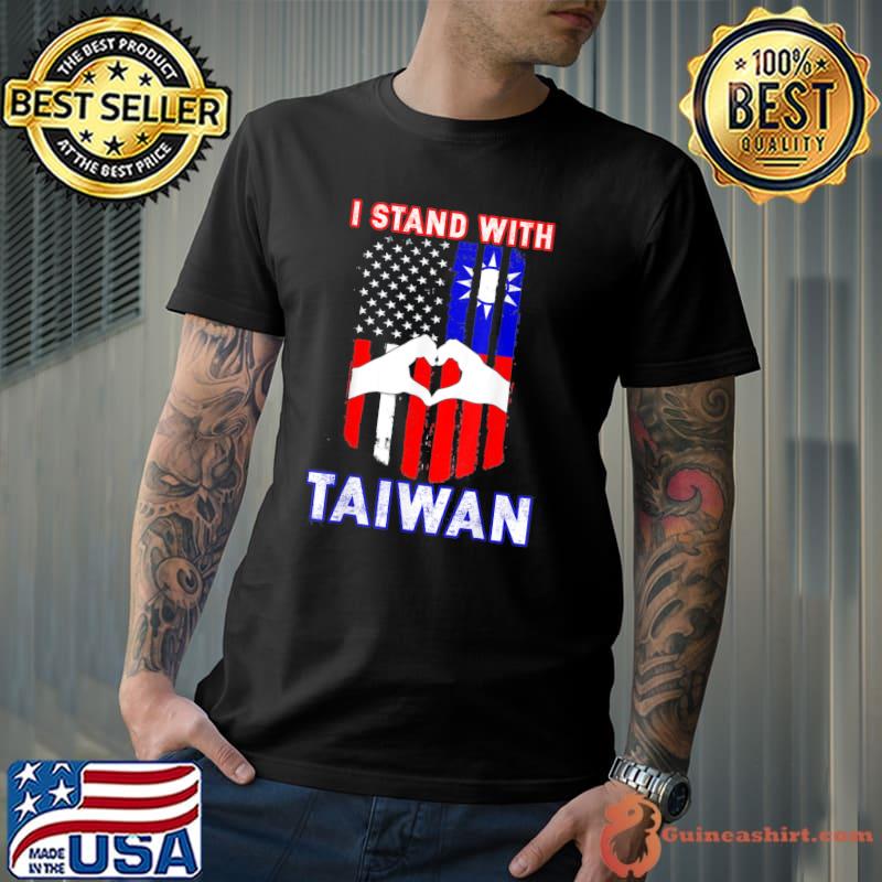 I stand with taiwan support taiwanese and American flag shirt