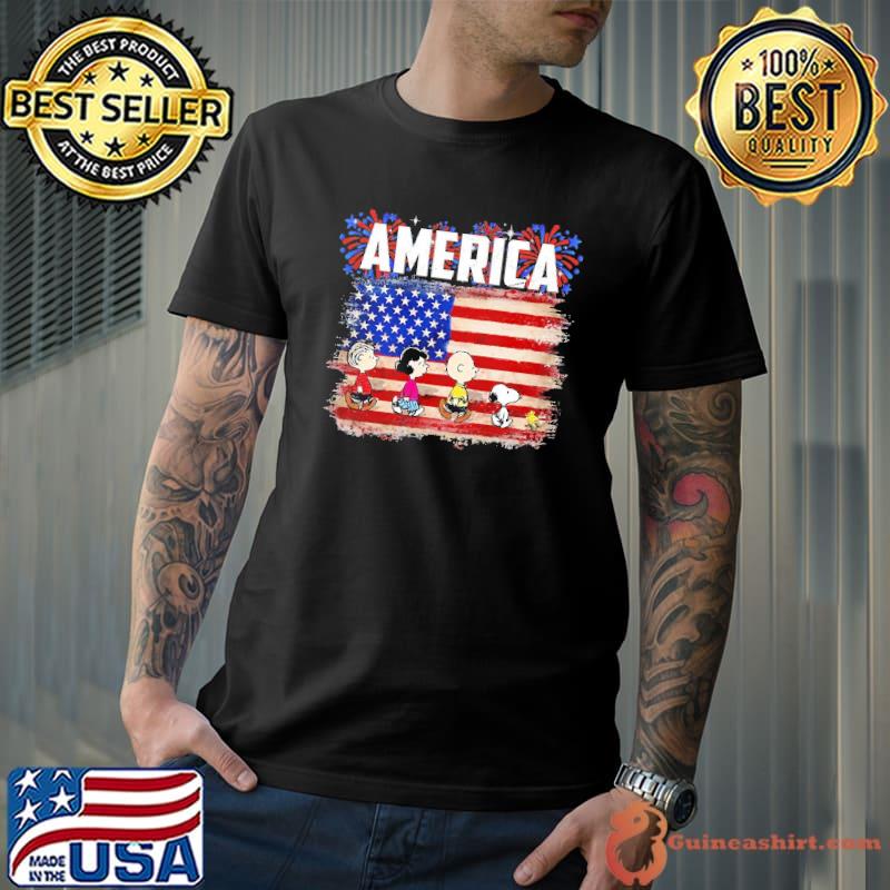 Independence Day America Flag Snoopy Peanut Shirt