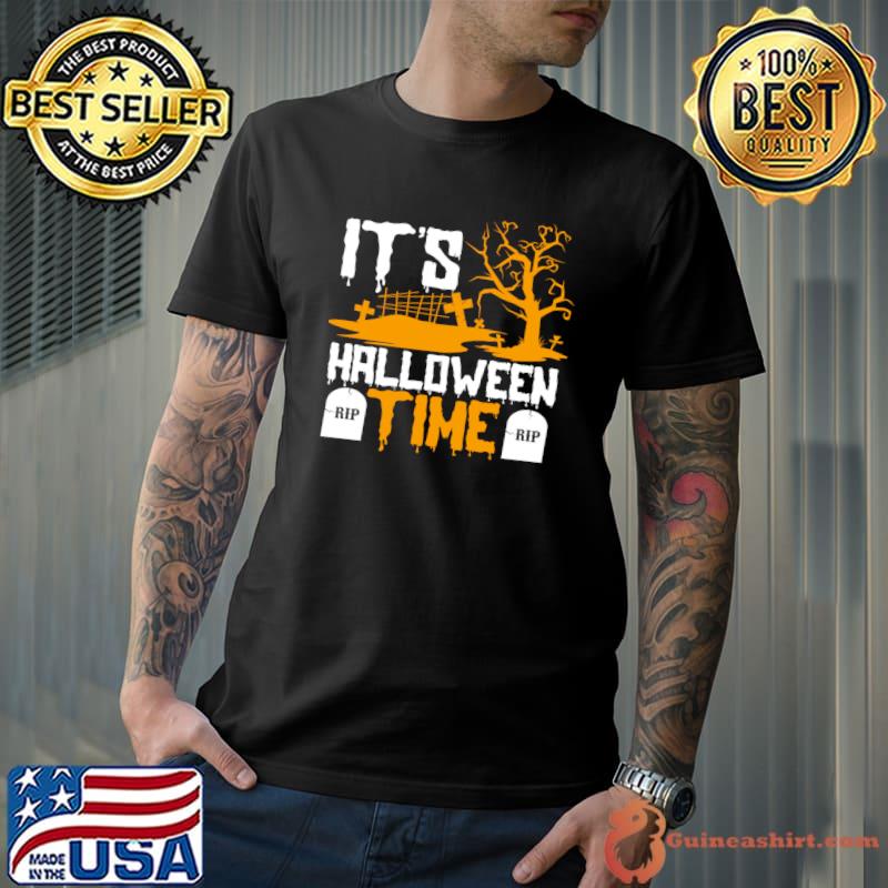 It’s Halloween Time Tree Rip Cross Graveyard Costume T-Shirt