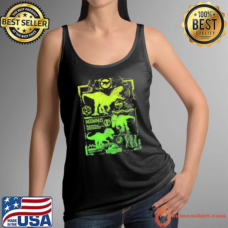Jurassic park jurassic world indominus rex green schematic s Tank Top