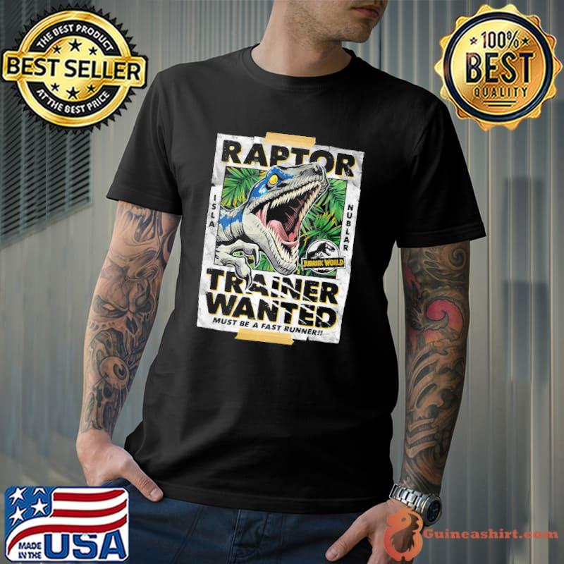 Jurassic park jurassic world raptor trainer wanted poster classic shirt