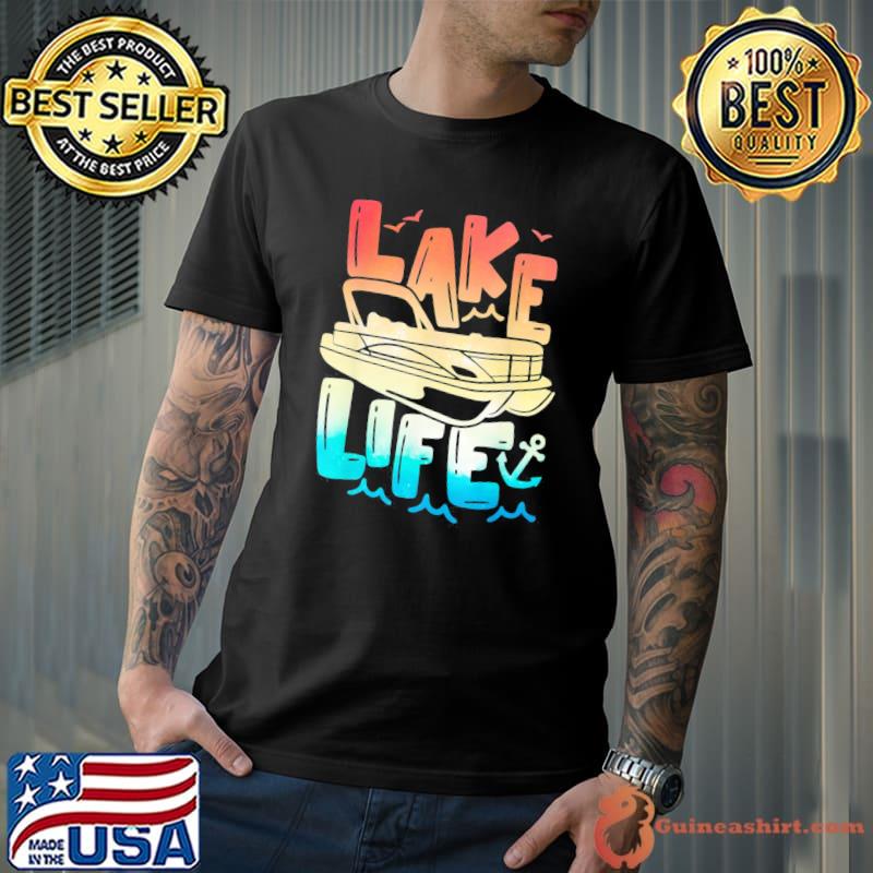 Lake life pontoon summer vacation hello summer pontooning classic shirt